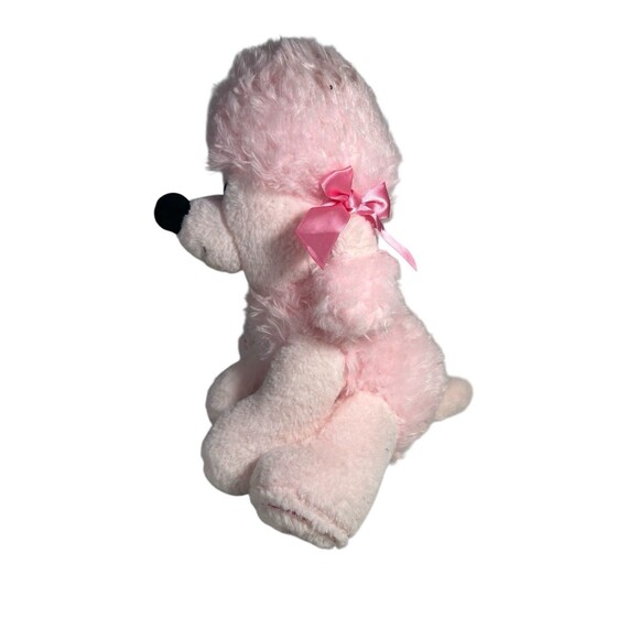 Inter-American Fuzzy Poodle Pink Stuffed Plush Toy 11" Heart Feet Holiday Home - Picture 6 of 16